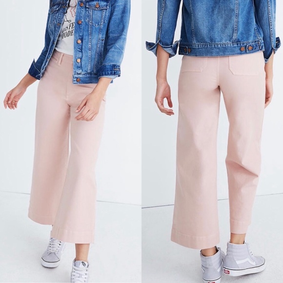 Madewell Pants - Madewell Emmett Wide Leg Crop Pants Pink